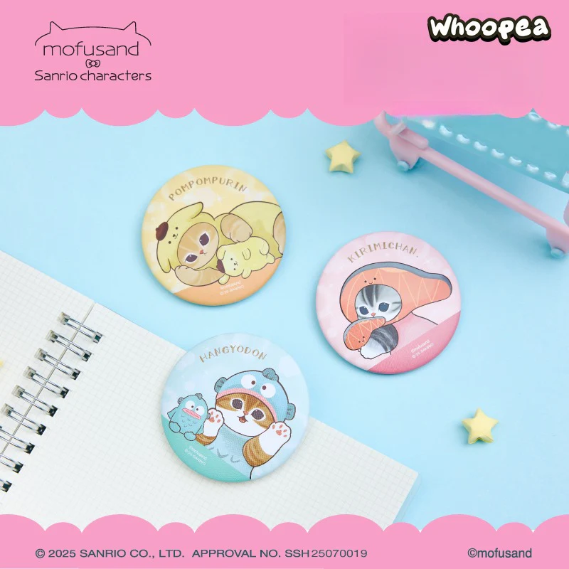 Mofusand x Sanrio Characters Series Matte Can Badge Blind Bag - Image 4
