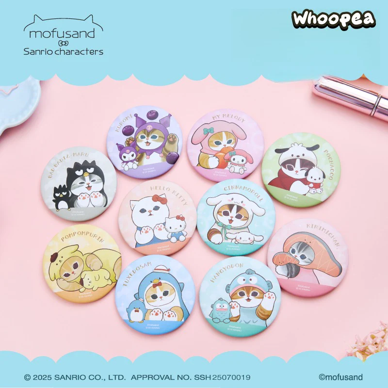 Mofusand x Sanrio Characters Series Matte Can Badge Blind Bag - Image 5