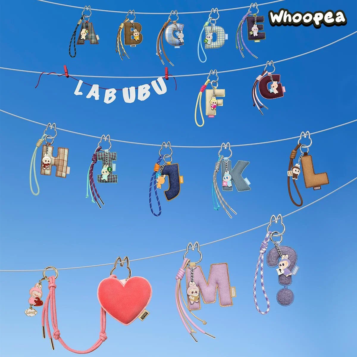 THE MONSTERS Labubu Pin for Love Series- Letter Pendant Blind Box (A-M) - Image 8