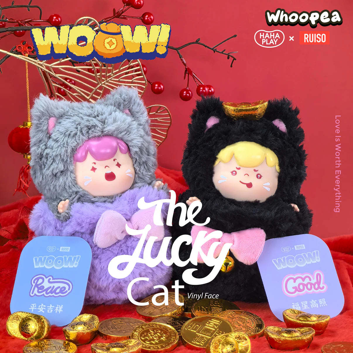 WOOW The Lucky Cat Series Vinyl Face Plush Dolls, Blind Box - Image 3